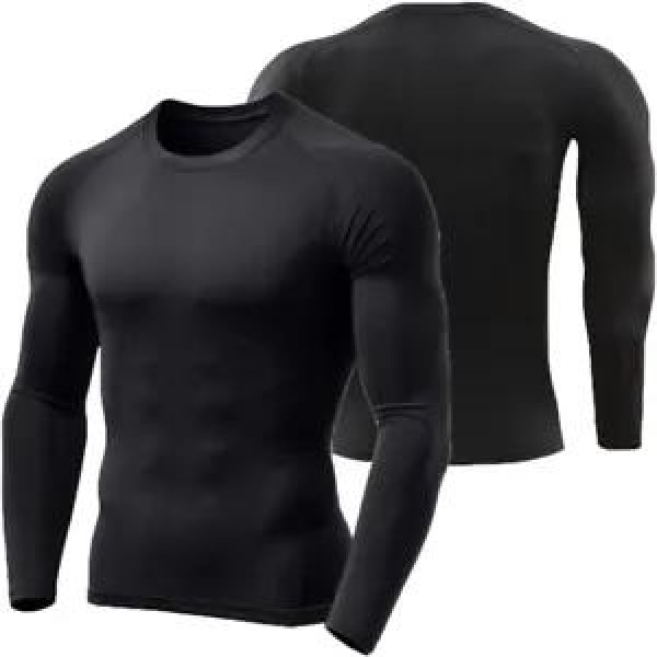 Men's Long Sleeve Compression Shirt UPF 50+ UV Sun Protection Athletic Shirts