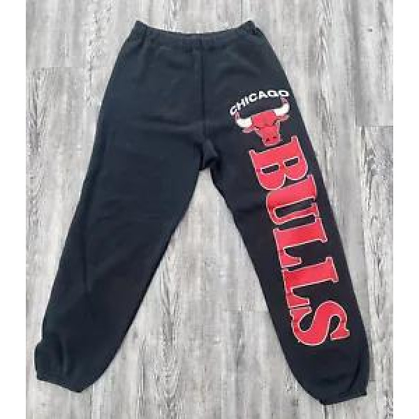 Vintage Black Chicago Bulls Sweatpants Adult Made USA