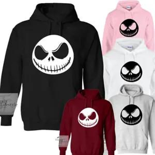 JACK FACE HALLOWEEN JACK SKELLINGTON NIGHTMARE BEFORE CHRISTMAS UNISEX HOODIES