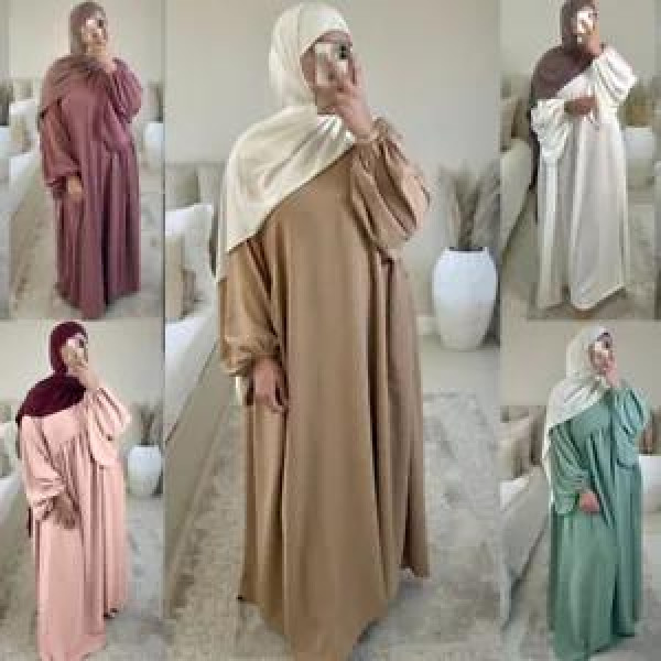 Abaya Muslim Women Maxi Dress Islamic Prayer Caftan Khimar Kaftan Robe Ramadan