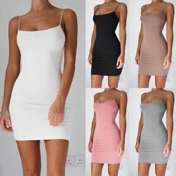14 Colors Women Spaghetti Strap Bodycon Mini Dress Sexy Party Club Wear Dresses